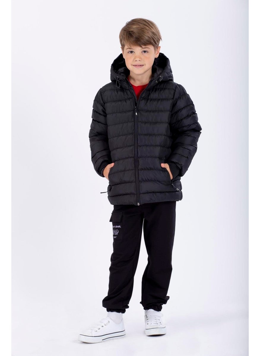 Hooded Long Sleeve Zippered Black Color Boy's Coat - pzsku/Z25515E6263CA18B2498EZ/45/_/1733933913/a7f7b494-7a78-41e6-ae20-a4a321b3c4e9