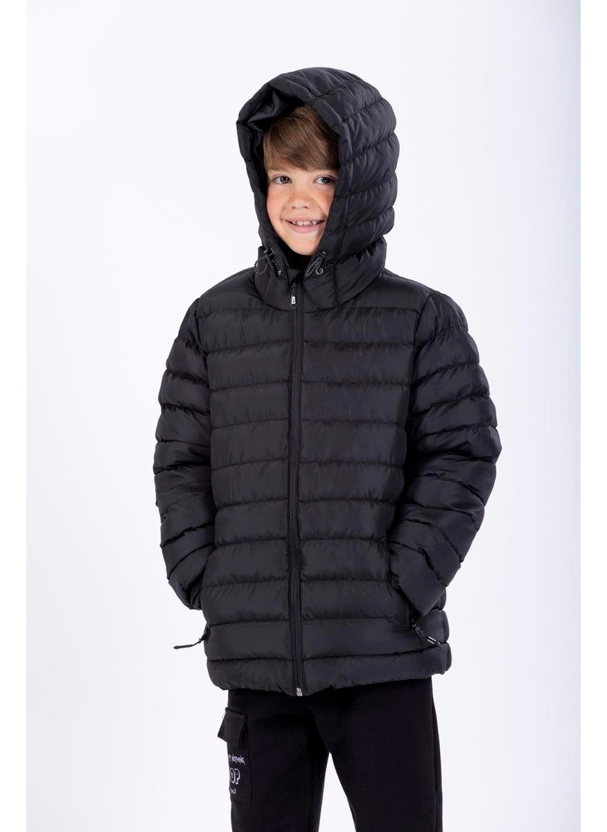 Hooded Long Sleeve Zippered Black Color Boy's Coat - pzsku/Z25515E6263CA18B2498EZ/45/_/1733933917/101e734a-d382-42c8-b1f2-620aaee8a5d8