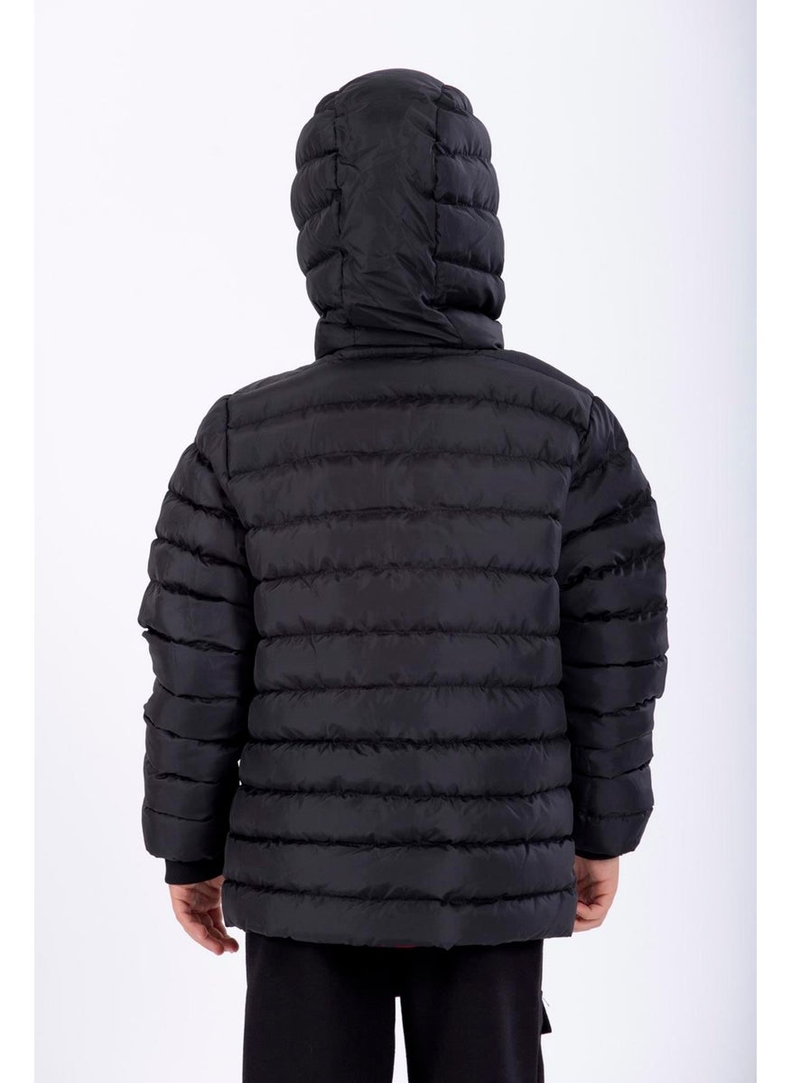 Hooded Long Sleeve Zippered Black Color Boy's Coat - pzsku/Z25515E6263CA18B2498EZ/45/_/1733933918/77cd2d05-a6e4-417c-8fe9-3565c098ad66