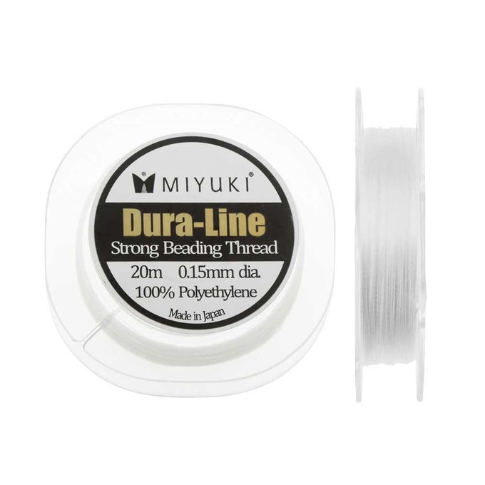 DURALINE BRAIDED BEADING THREAD 18LB TEST 015MM 0006 THICK 20 METERS WHITE