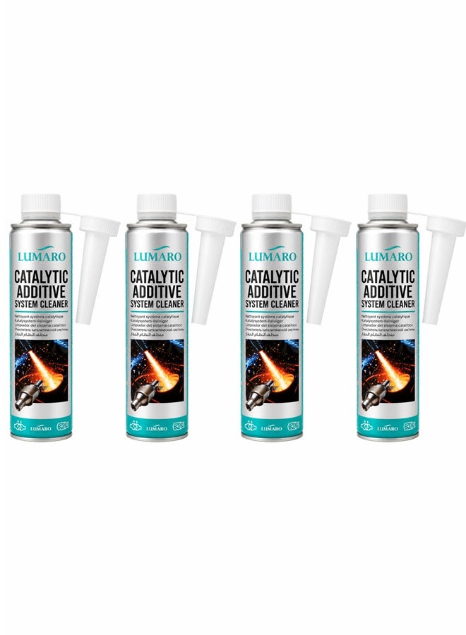 Catalytic Converter Cleaner Fuel System Additive 450ML 4PCS, Catalytic System Cleaner for Petrol & Diesel Engines, Carbon Deposit Remover, Fuel Tank Treatment, Engine Performance Restorer, Fuel Efficiency Booster with Pouring Spout ERPC-L-4006 - Image 1