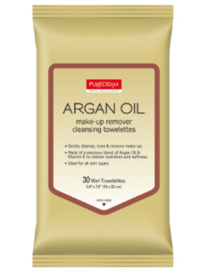 Purederm ARGAN OIL Make-up Remover Cleansing Towelettes  30sheets.  - Image 1