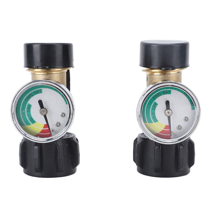 2 Pcs Gas Tank Gauge QCC1 POL Connector Gas Tank Pressure Meter Level Indicator for 5-40LB Tanks - Image 1