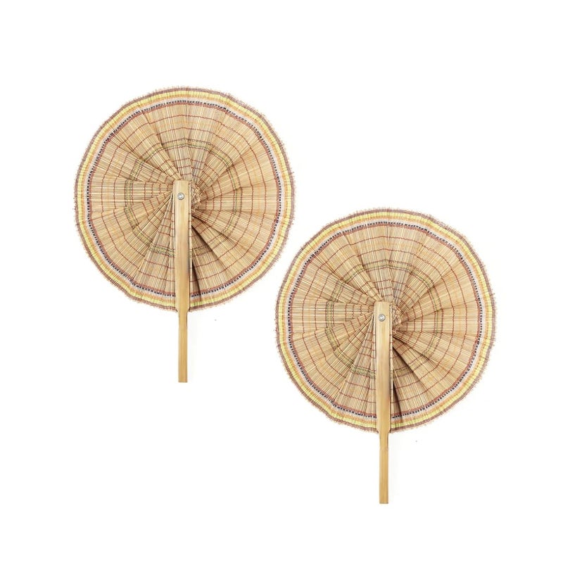 DAISYLIFE Bamboo Folding Hand Fan Natural_14 Inch X 11 Inch X 1 Inch - Image 1