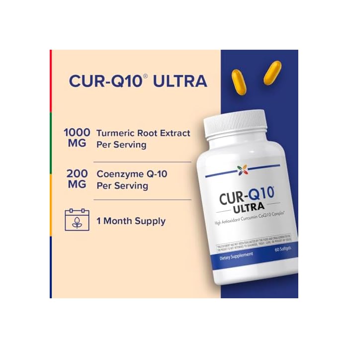 Stop Aging Now - Curcumin CoQ10 Complex - with Turmeric Root Extract - Antioxidant & Cardiovascular Support - 60 Softgels - Image 3