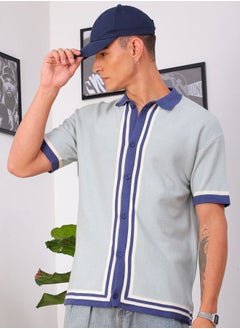 The Indian Garage Co Men Relaxed Fit Striped Half Sleeves Spread Collar Resort Wear Shirt  - Image 1