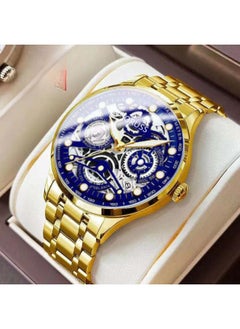 Generic Automatic Movement Watch Men's Hollow Men's Calendar Luminous Non-mechanical Watch Korean Style Steel Wrist Watch Men's Watch 