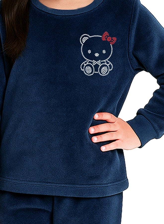 Kuchipoo Girl Winterwear Sweatshirt and Trackpant Set (KUC-PSUT-218, 18-24 months, Multi-Colored) - Image 4