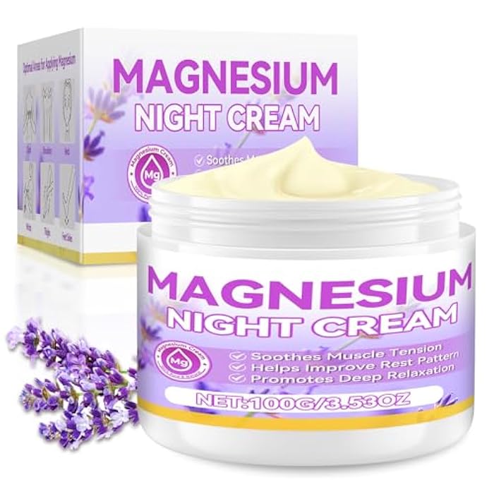 AAROVIBE Magnesium Cream - Hydrating Magnesium Lotion for Sleep, Natural Relief for Leg Cramps, Nighttime Cream for Feet, Joint Pain & Relaxation,Safe for Kids & All Skin Types (3.5oz) - Image 1