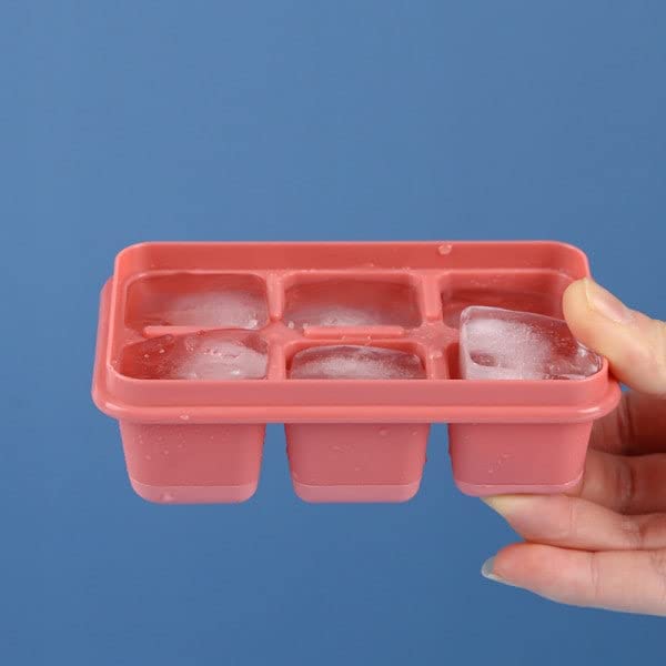 SKDBPM KDR Ice Cube Tray for Freezer Flexible Silicone 6 Cavity Ice Cube Tray Ice Cube Box for Home Ice Cubes Silicon Trays for Freezer Mould Safe Ice Cube Molds Multicolor Pack of 1 - Image 3