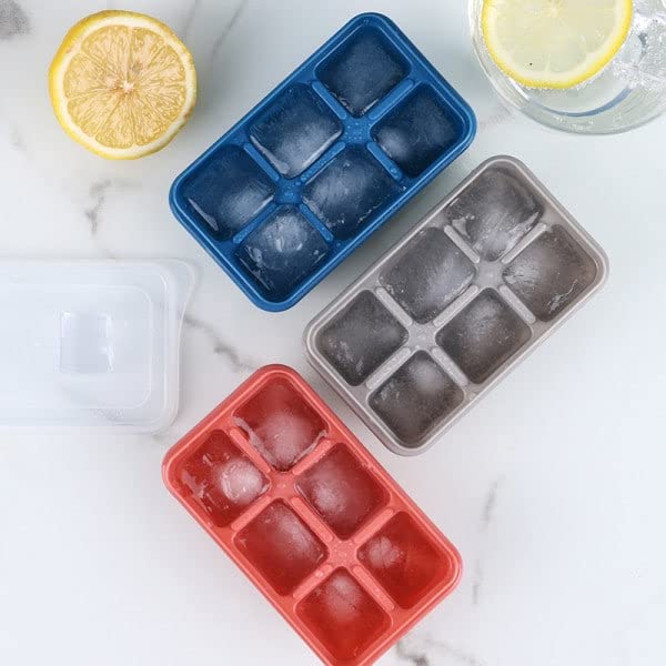 SKDBPM KDR Ice Cube Tray for Freezer Flexible Silicone 6 Cavity Ice Cube Tray Ice Cube Box for Home Ice Cubes Silicon Trays for Freezer Mould Safe Ice Cube Molds Multicolor Pack of 1 - Image 5