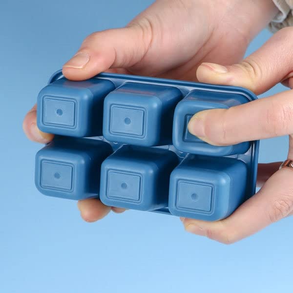 SKDBPM KDR Ice Cube Tray for Freezer Flexible Silicone 6 Cavity Ice Cube Tray Ice Cube Box for Home Ice Cubes Silicon Trays for Freezer Mould Safe Ice Cube Molds Multicolor Pack of 1 - Image 4