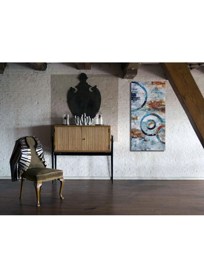 Arjun Abstract Wall Art Geometric Canvas Circle Block Painting Modern Grey Brown Picture - Image 4