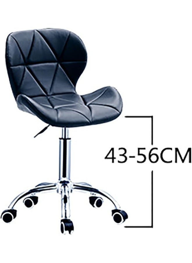 Modern Swivel Office Chair - Premium White Faux Leather - 360° Adjustable Height with Chrome Base - Padded Comfort for Home Office & Study Room - Ergonomic Rolling Chair - Image 3