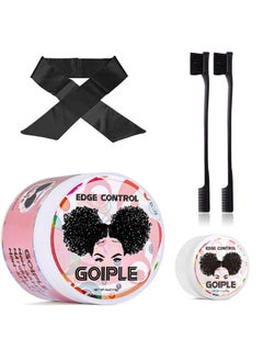 Goiple Goiple Edge Control Wax for Women - Strong Hold Non-Greasy Smoother with Brushes and Scarf, Strawberry Scent (4oz+0.7oz)  - Image 1