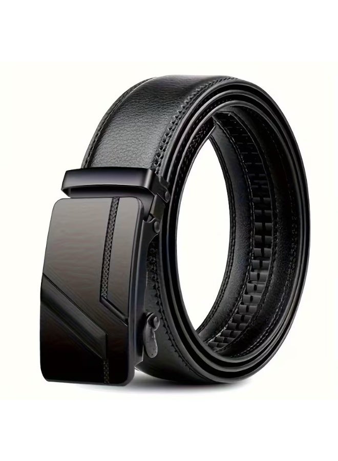 Goolsky Fashionable Men's PU Leather Belt with Automatic Iron Buckle, Durable and Versatile Casual Everyday Wear - Image 1