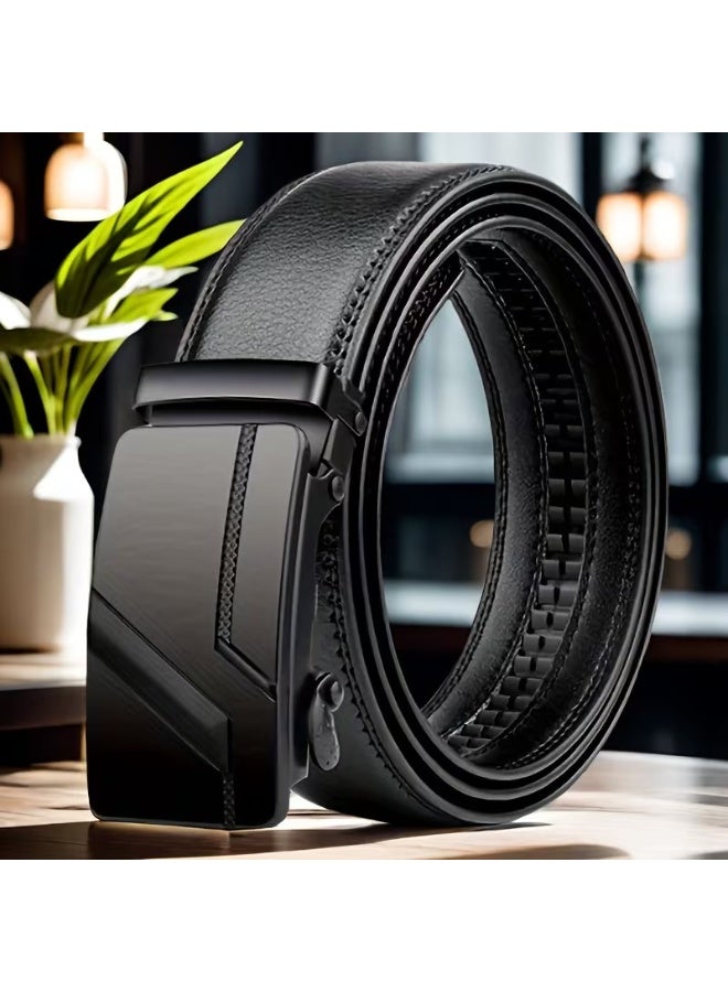 Goolsky Fashionable Men's PU Leather Belt with Automatic Iron Buckle, Durable and Versatile Casual Everyday Wear - Image 2