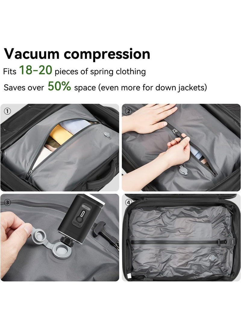 YOUWE7 حقيبة ظهر YOUWE7 Air-Back مع ختم مفرغ من الهواء، حقيبة ظهر للسفر مضادة للماء ومضادة للسرقة ومضغوطة بالفراغ، منتجات خارجية - حقائب ظهر قابلة للتوسيع مع مضخة، حقيبة ظهر محمولة للطائرات - Image 2