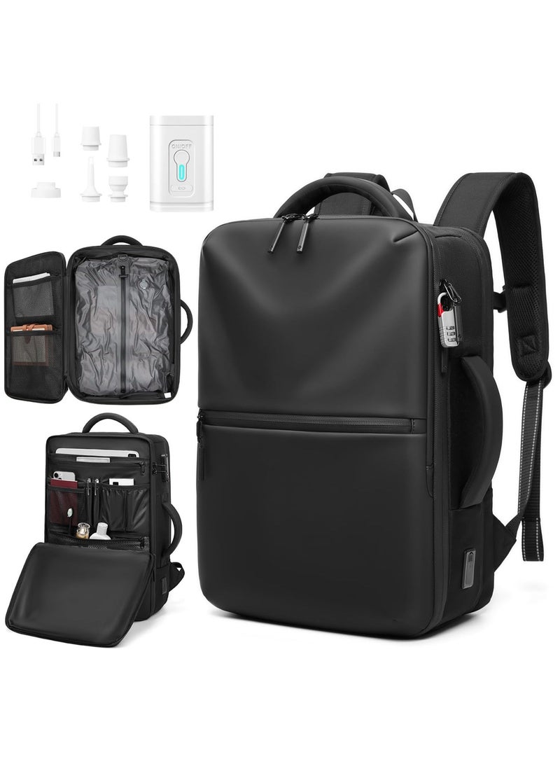 YOUWE7 حقيبة ظهر YOUWE7 Air-Back مع ختم مفرغ من الهواء، حقيبة ظهر للسفر مضادة للماء ومضادة للسرقة ومضغوطة بالفراغ، منتجات خارجية - حقائب ظهر قابلة للتوسيع مع مضخة، حقيبة ظهر محمولة للطائرات - Image 1