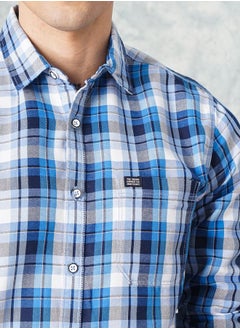 The Indian Garage Co Men Slim Fit Checkered Full Sleeves Spread Collar Casual Shirt  - Image 5
