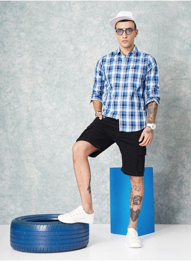 The Indian Garage Co - Men Slim Fit Checkered Full Sleeves Spread Collar Casual Shirt - Image 1