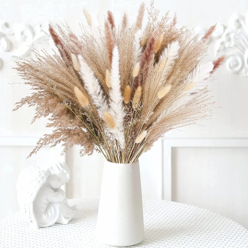 Y&D G40 Natural Pampas Grass Set 60Pcs: Small Dried Flowers Bouquet - Boho Home Decor, Christmas & Ramadan Accent (Dried Plants Included) - Image 2