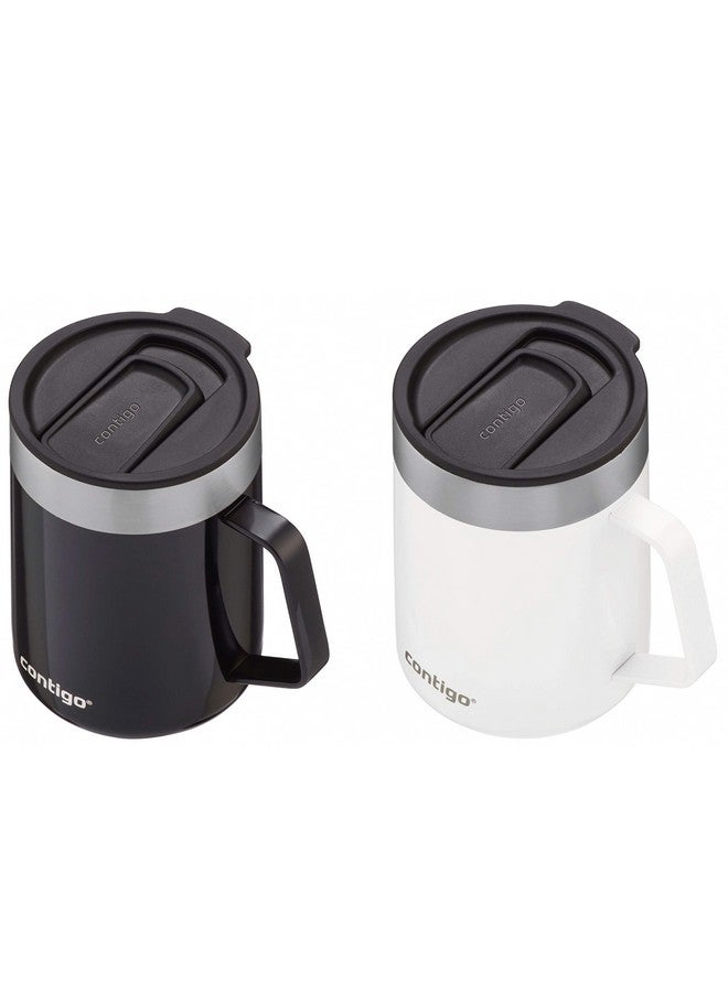 Contigo Contigo Streeterville Stainless Steel Travel Mugs 14oz, Stylish Duo Pack with Splash-Proof Lid, Vacuum-Insulated Coffee Mugs with Handle & Grip Base, Dishwasher Safe - Licorice & Salt - Image 2