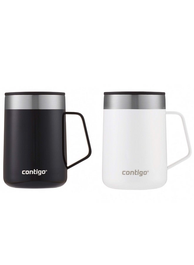 Contigo Contigo Streeterville Stainless Steel Travel Mugs 14oz, Stylish Duo Pack with Splash-Proof Lid, Vacuum-Insulated Coffee Mugs with Handle & Grip Base, Dishwasher Safe - Licorice & Salt - Image 1