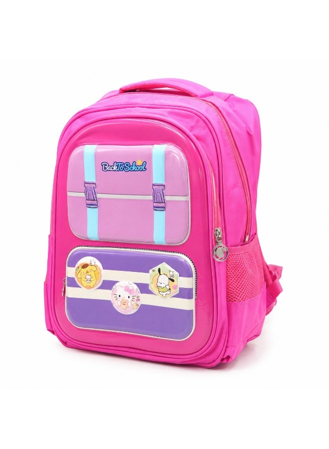 Dark pink Edupack 14 Inch Kids School Backpack | Lightweight Durable School Bag for Boys & Girls | Spacious Multi-Compartment Travel Backpack for School & Daily Use