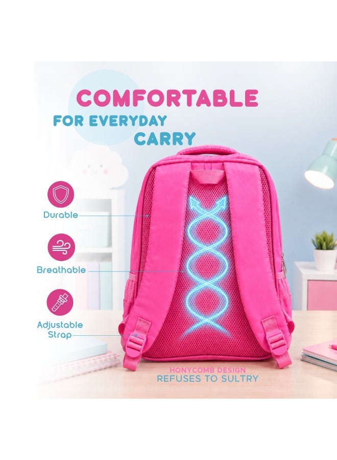 Dark pink Edupack 14 Inch Kids School Backpack | Lightweight Durable School Bag for Boys & Girls | Spacious Multi-Compartment Travel Backpack for School & Daily Use - Image 4