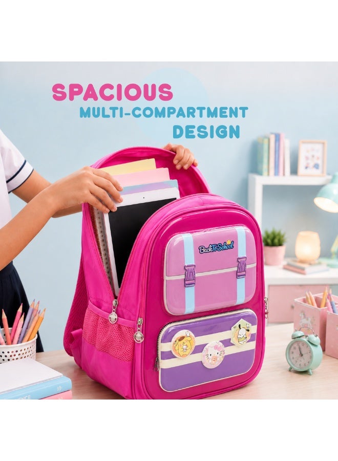Dark pink Edupack 14 Inch Kids School Backpack | Lightweight Durable School Bag for Boys & Girls | Spacious Multi-Compartment Travel Backpack for School & Daily Use - Image 5