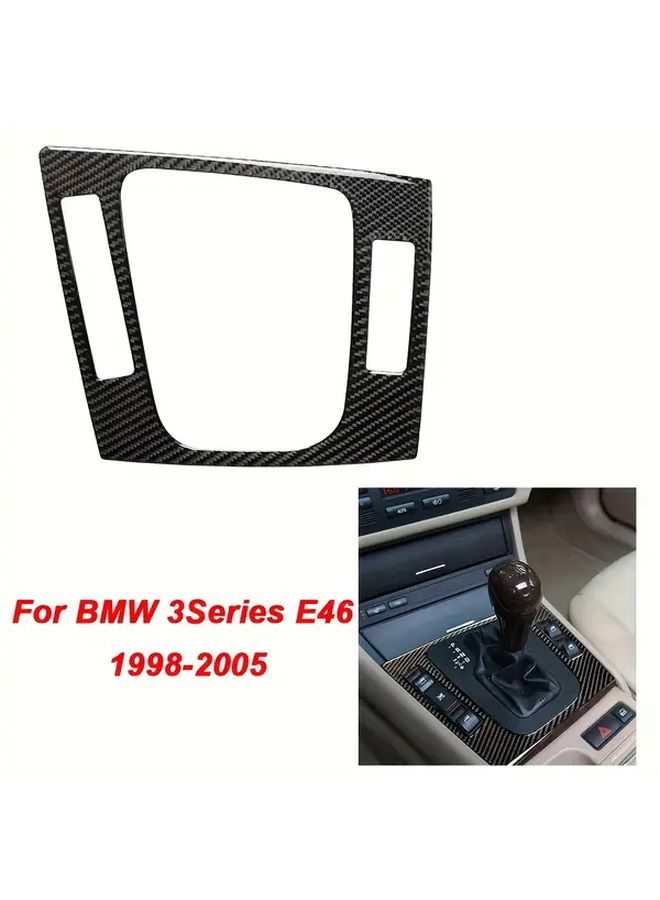 Red Carbon Fiber Gear Shift Knob Cover for BMW E46 1998 2005 - Image 1