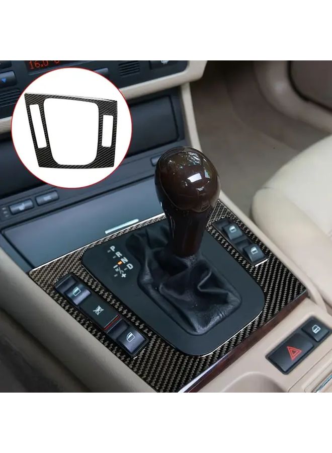 Red Carbon Fiber Gear Shift Knob Cover for BMW E46 1998 2005 - Image 4