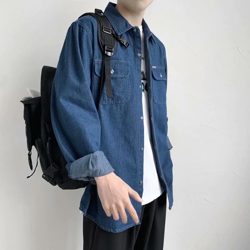 Spring Denim Jacket Men'S Korean-Style Fashion Brand Youth Casual Work Jacket Handsome All-Match Boys - Image 2