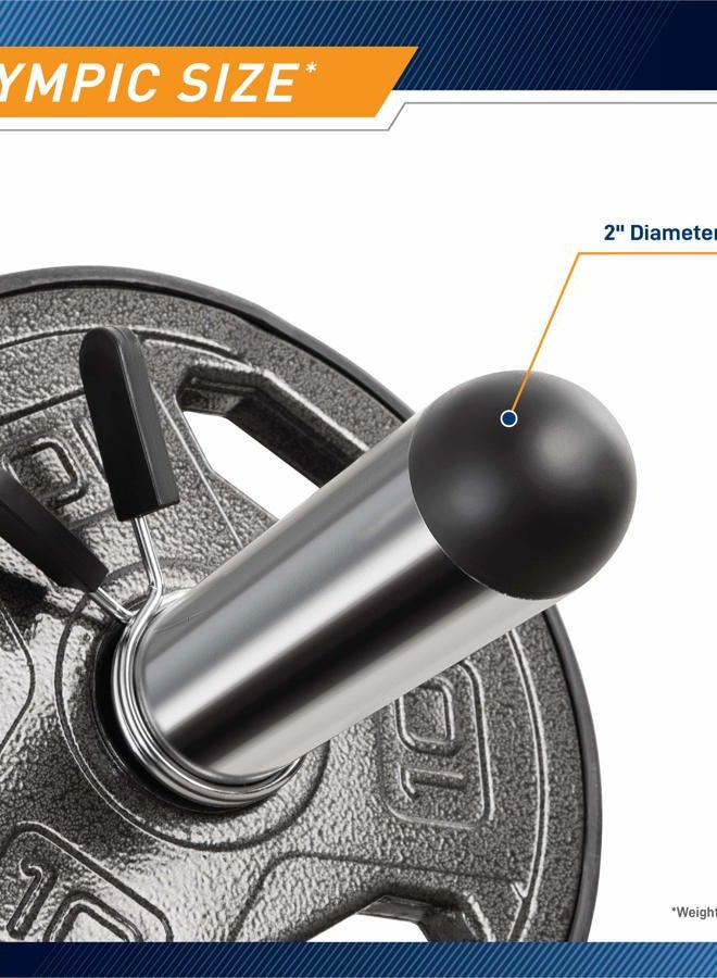 Marcy Olympic Hollow Bar Kit Chrome Curl Bar Dumbbell Handles and Spring Collars ODC-21 - Image 4