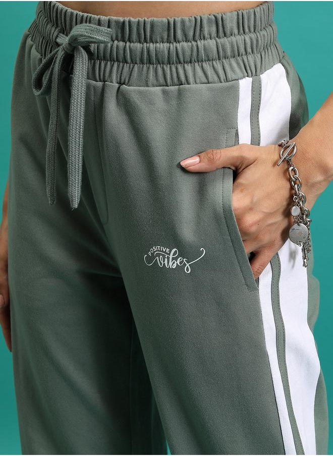 Side Stripe Typography Print Trackpant by Styli