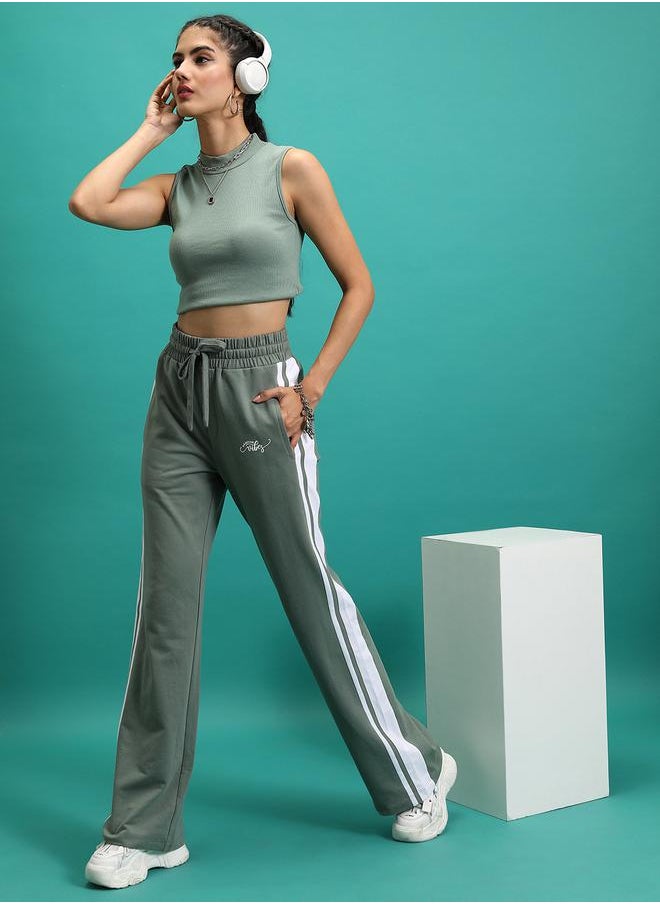 Side Stripe Typography Print Trackpant by Styli