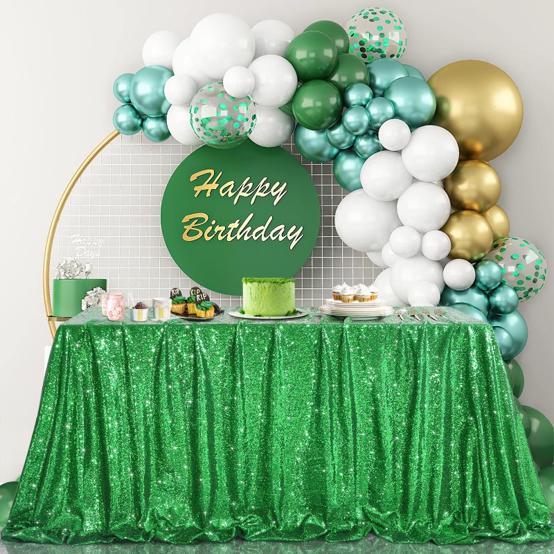 B.Cool B-COOL Glitter Table Cloth Sequin Tablecloth Christmas Decoration Sparkly Table Fabric 50x80 Inch Rectangular Spring Table Linens for St. Patrick's Day Party Christmas Tablecloth Overlays - Image 2