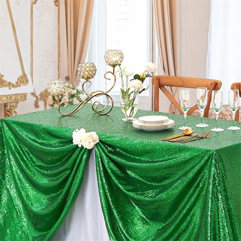 B.Cool B-COOL Glitter Table Cloth Sequin Tablecloth Christmas Decoration Sparkly Table Fabric 50x80 Inch Rectangular Spring Table Linens for St. Patrick's Day Party Christmas Tablecloth Overlays - Image 3