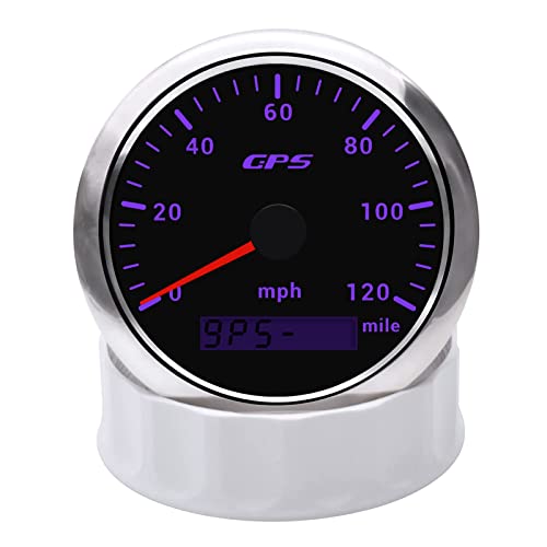 KAOLALI 85mm 3-3/8"GPS Speedometer Gauge 0-120MPH Boat MPH Speedometer Waterproof Marine Speed Odometer LCD Indicators with 7 Colors Backlight fit for Car Truck Motorcycle 9-32V - Image 3