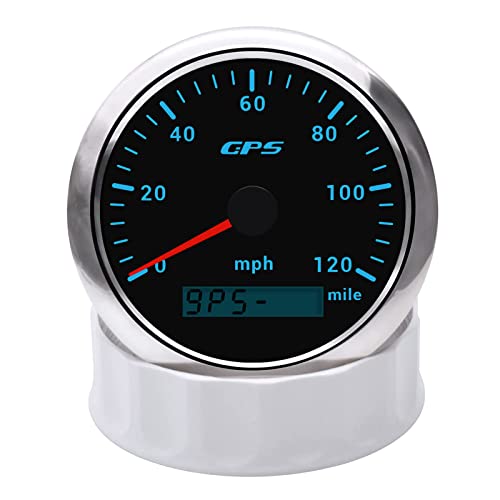 KAOLALI 85mm 3-3/8"GPS Speedometer Gauge 0-120MPH Boat MPH Speedometer Waterproof Marine Speed Odometer LCD Indicators with 7 Colors Backlight fit for Car Truck Motorcycle 9-32V - Image 2