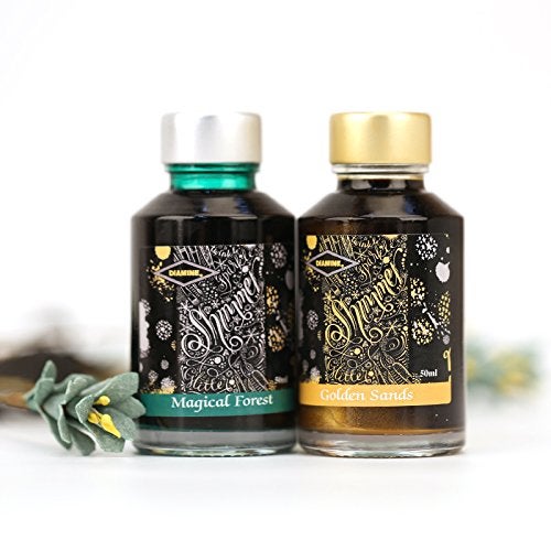 DIAMINE FOUNTAIN PEN SHIMMER INK 50ML, BLUE PEARL - Image 3