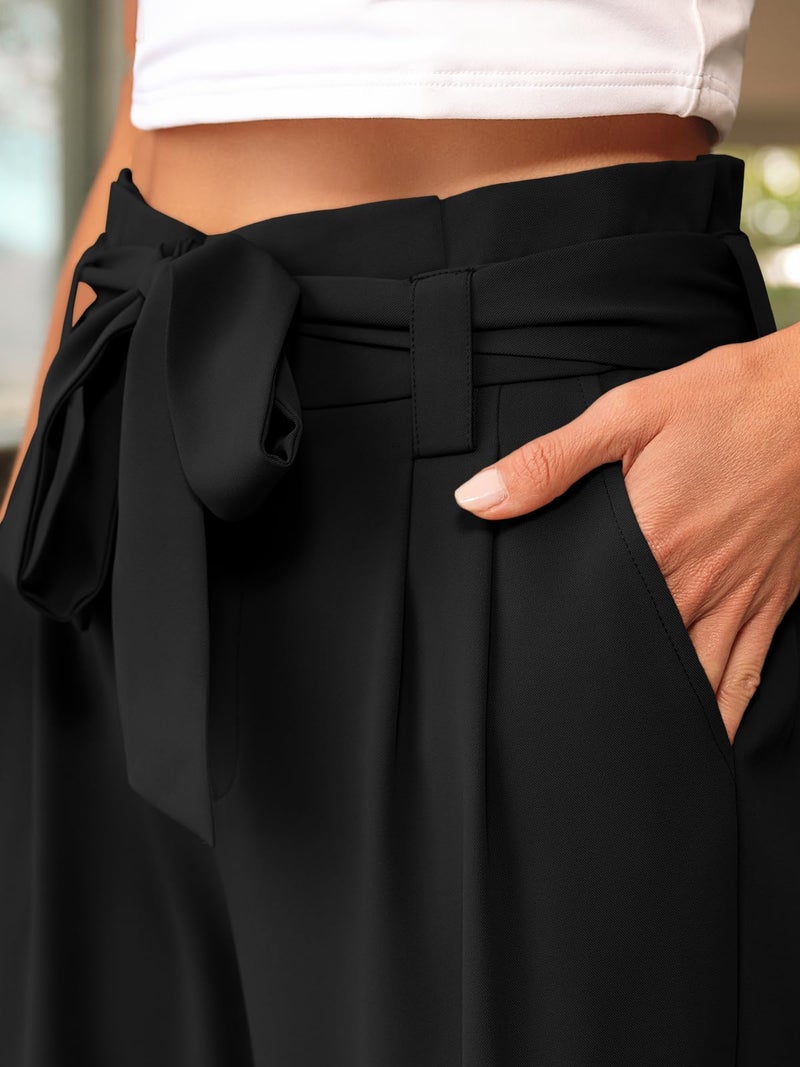 LILLUSORY Wide Leg Dress Work Pants Womens Petite Palazzo Spring Summer 2026 Flowy Trousers Slacks High Waisted Business Dressy Casual Outfits Clothes Office Cute Teacher Clothing Black M - Image 5