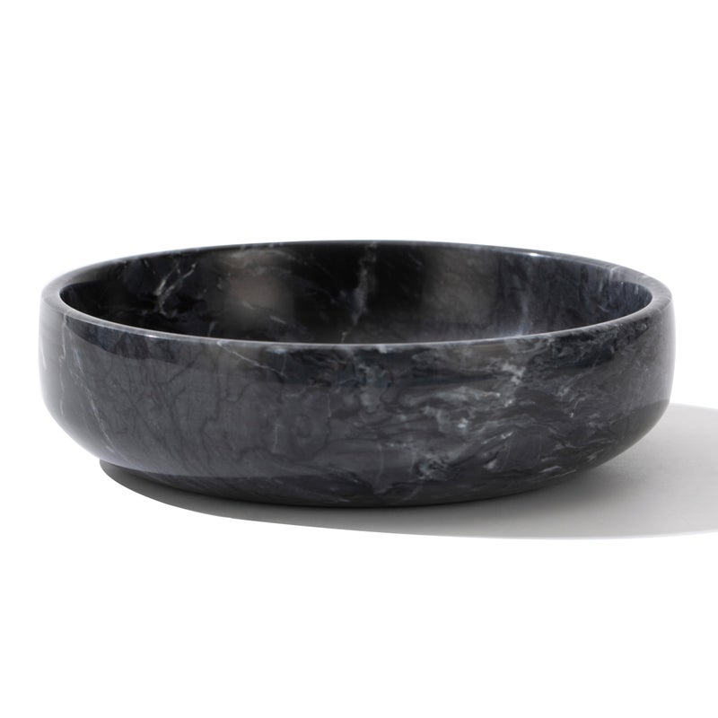 CM CHIC MONDAY 67 Large Decorative Bowl Natural Marble Decorative Bowls for Home Decor Key Bowl Candy Bowl Smudge Bowl Coffee Tables Centerpiece Natural Black