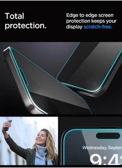 Spigen واقي شاشة الخصوصية Glastr Ez Fit [Privacy] لهاتف iPhone 15 PRO مصنوع من زجاج مقوى ممتاز مع تقنية Auto Align - عبوة من قطعتين  - Image 4