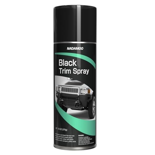 NADAMOO Automotive Black Trim Spray Paint 1 Can Instantly Revives Color for Car Plastic Vinyl Rubber Vehicle Exterior and Interior Plastic and Trim Restorer Aerosol Paint Can Satin Finish - Image 1