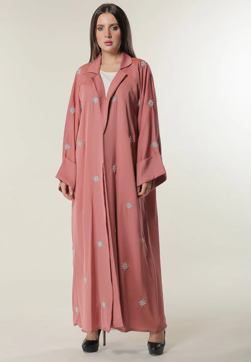 Moistreet Embellished Flared Sleeve Abaya