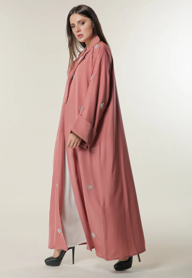 Moistreet  Embellished Flared Sleeve Abaya for Women | Best Price UAE