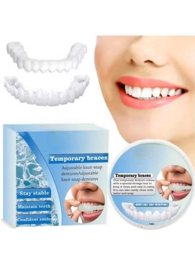 Upper and Lower Teeth Simulation Braces Snap Second Generation Simulation Braces Silicone Whitening Dentures - Image 1