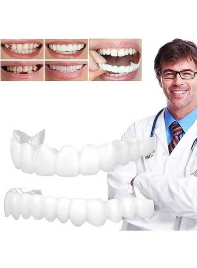 Upper and Lower Teeth Simulation Braces Snap Second Generation Simulation Braces Silicone Whitening Dentures - Image 2
